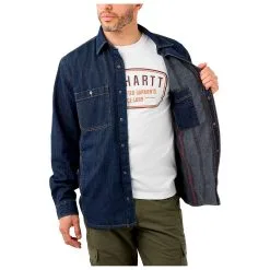 Carhartt Denim Fleece Lined Snap Front Shirt - Hemd -Hemden Elegante Boutique carhartt denim fleece lined snap front shirt hemd detail 4