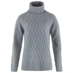 FJÄLLRÄVEN Women's Övik Cable Knit Roller Neck - Wollpullover