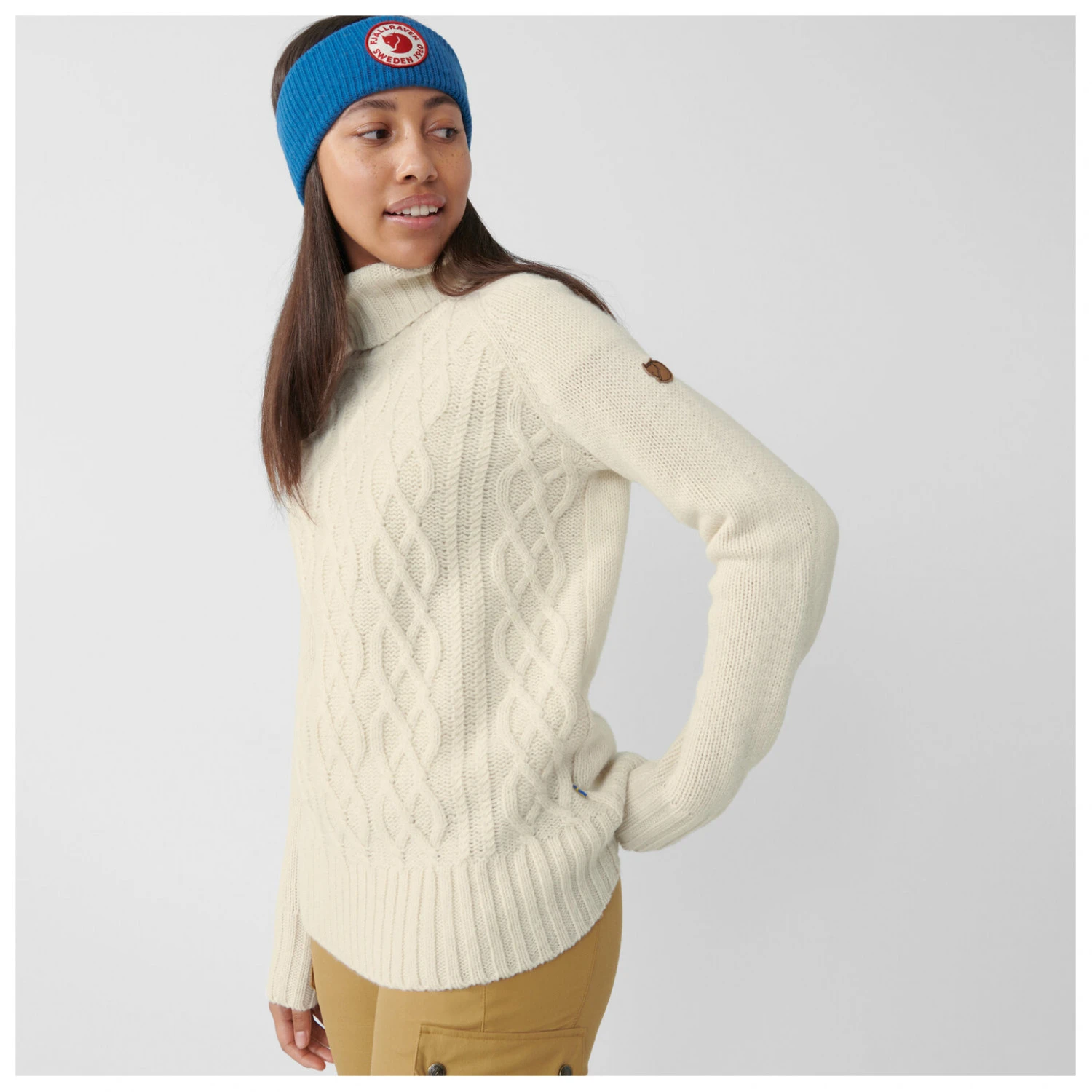 FJÄLLRÄVEN Women's Övik Cable Knit Roller Neck - Wollpullover 3 FJÄLLRÄVEN Women's Övik Cable Knit Roller Neck - Wollpullover – Bild 3