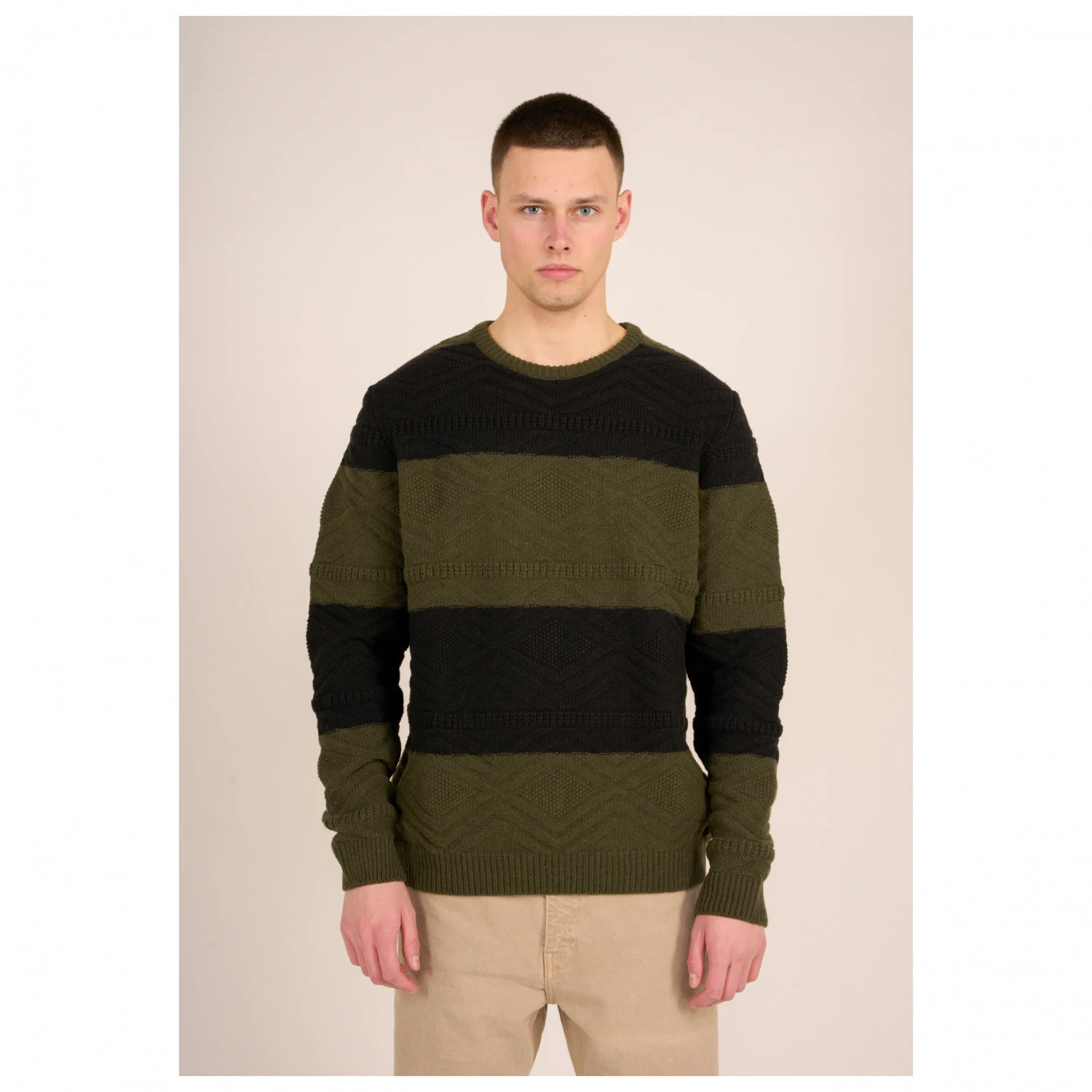 KnowledgeCotton Apparel Cable Block Crew Neck Knit - Wollpullover 2 KnowledgeCotton Apparel Cable Block Crew Neck Knit - Wollpullover – Bild 2