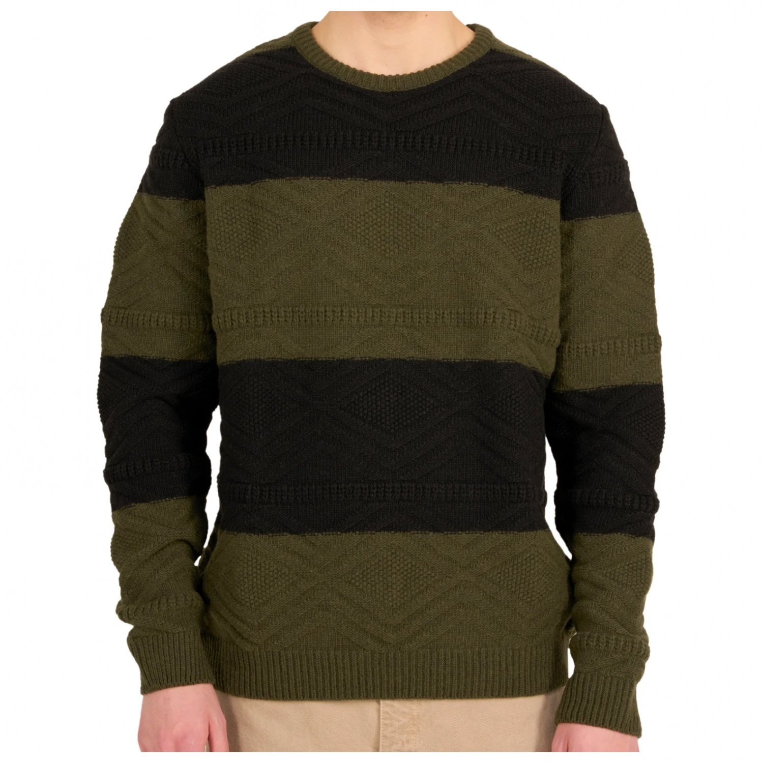 KnowledgeCotton Apparel Cable Block Crew Neck Knit - Wollpullover 1 KnowledgeCotton Apparel Cable Block Crew Neck Knit - Wollpullover