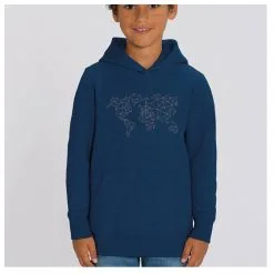 Kultgut Kid's Worldmap - Hoodie -Hemden Elegante Boutique kultgut kids worldmap hoodie detail 2